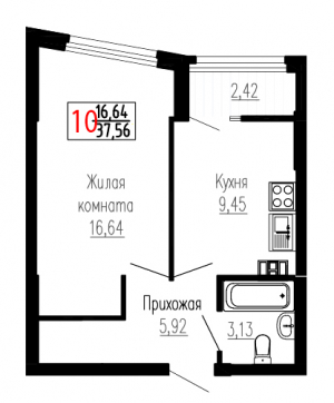 Однокомнатная №10