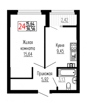 Однокомнатная №24