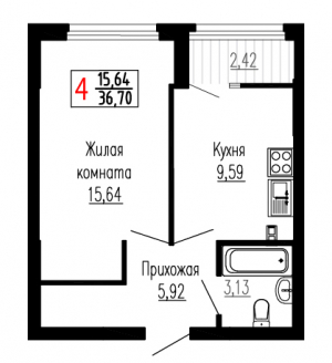 Однокомнатная №4