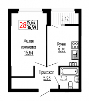 Однокомнатная №28