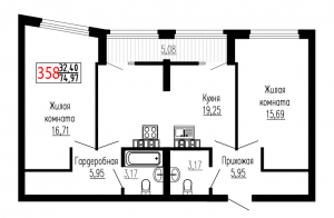 Двухкомнатная №358