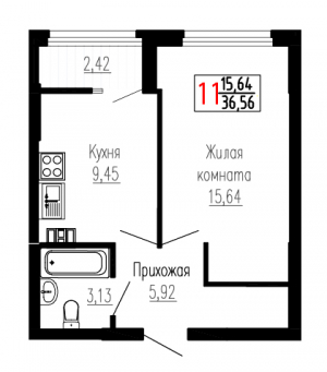 Однокомнатная №11