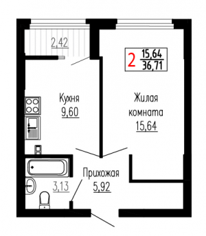 Однокомнатная №2