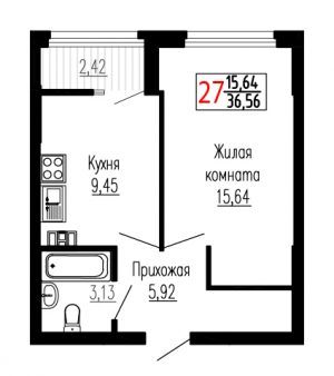 Однокомнатная №27