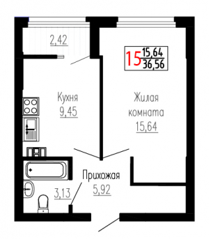 Однокомнатная №15